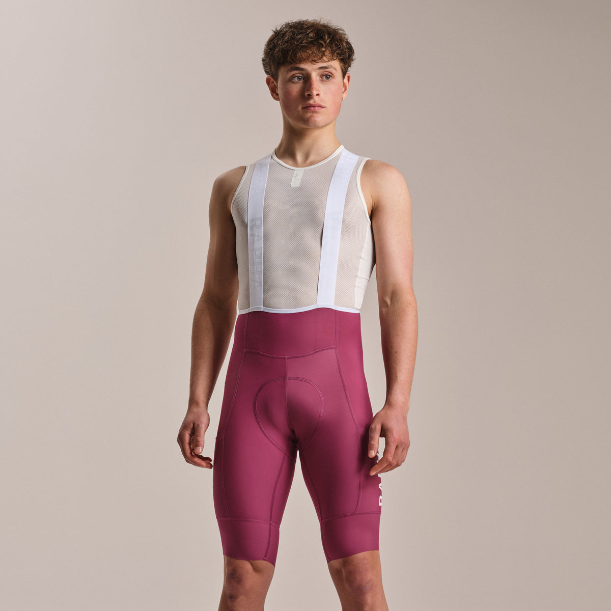 Men's Pro Team Cargo Bib Shorts - Long - Raspberry/White