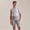 Men's Pro Team Cargo Bib Shorts - Long - Smoky Silver/White