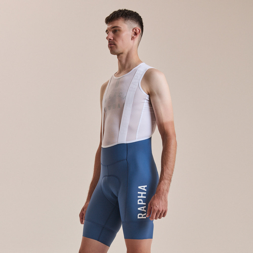 Men's Pro Team Training Bib Shorts II - Regular - Denim Blue/White