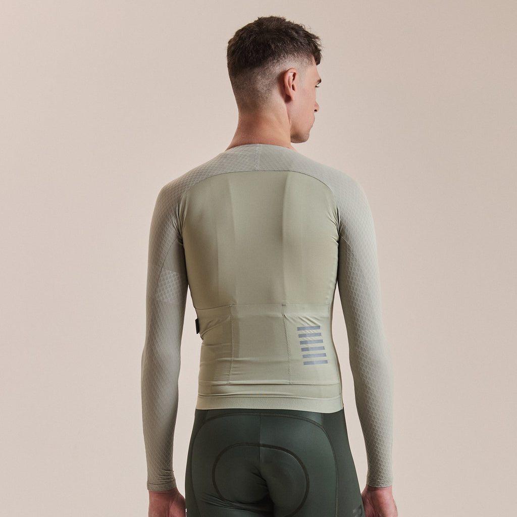 Men's Pro Team Long Sleeve Aero Jersey - Seagrass/Silver Reflective