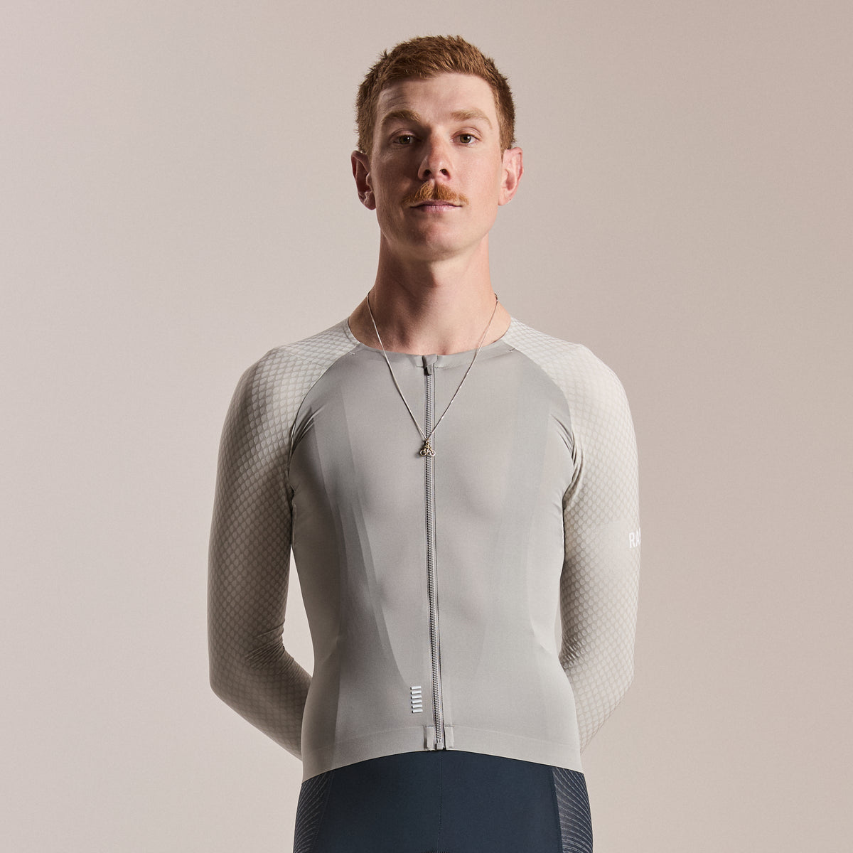 Men's Pro Team Long Sleeve Aero Jersey - Smoky Silver/White