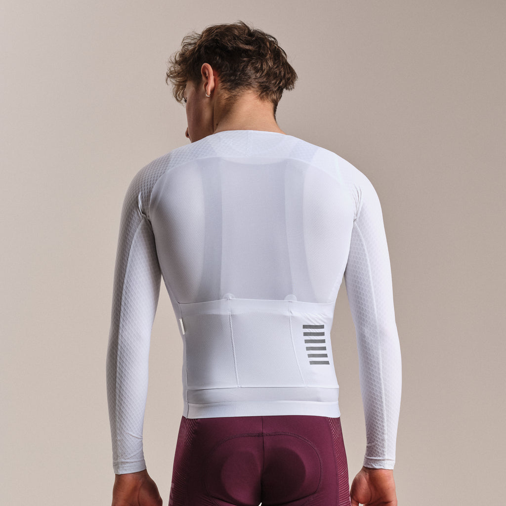 Men's Pro Team Long Sleeve Aero Jersey - White/White