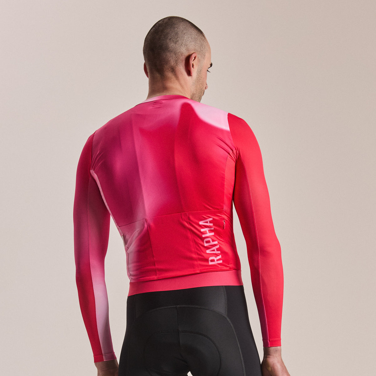 Men's Pro Team Long Sleeve Lightweight Jersey III - Surface Print - Pink