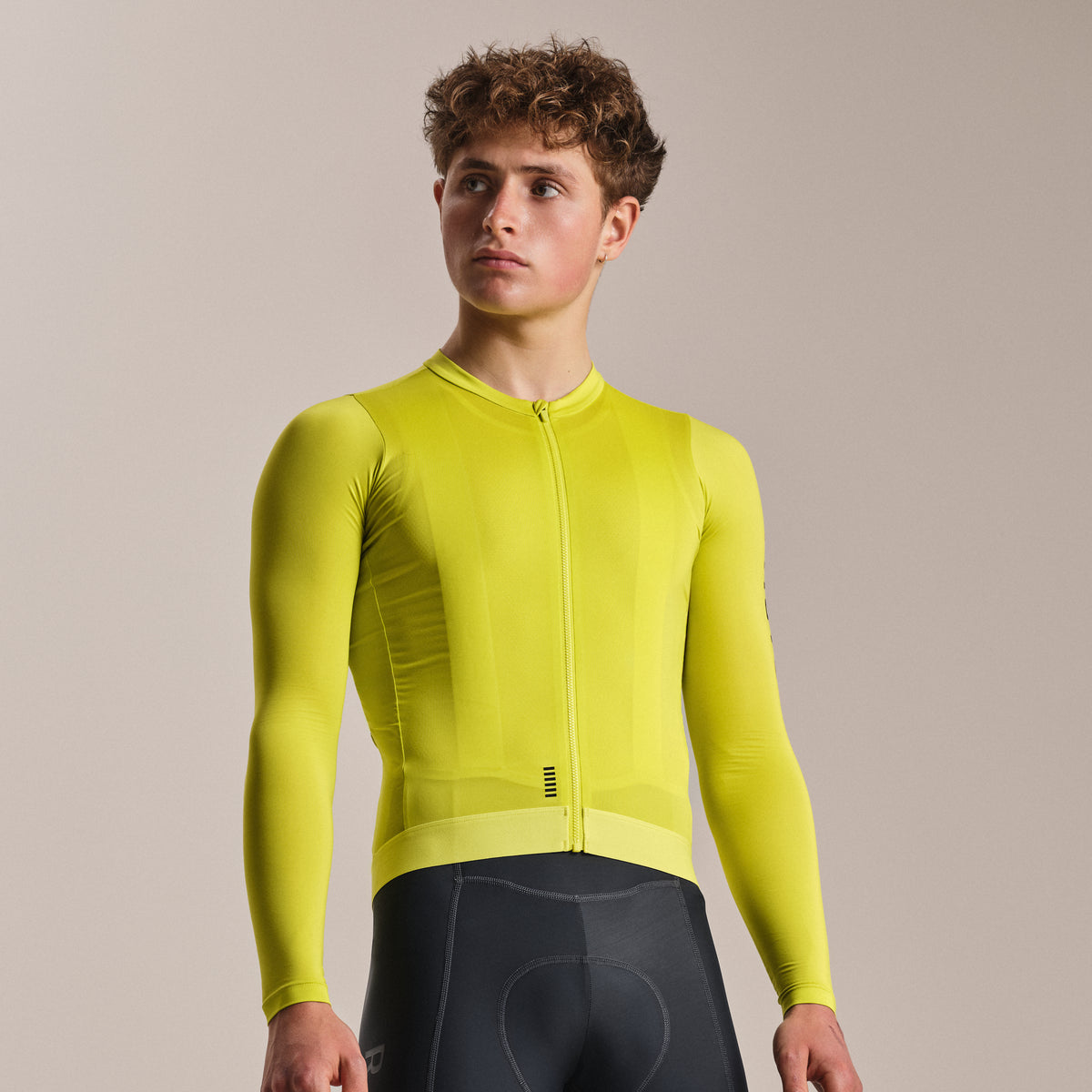 Men's Pro Team Long Sleeve Lightweight Jersey III - Chartreuse/Black