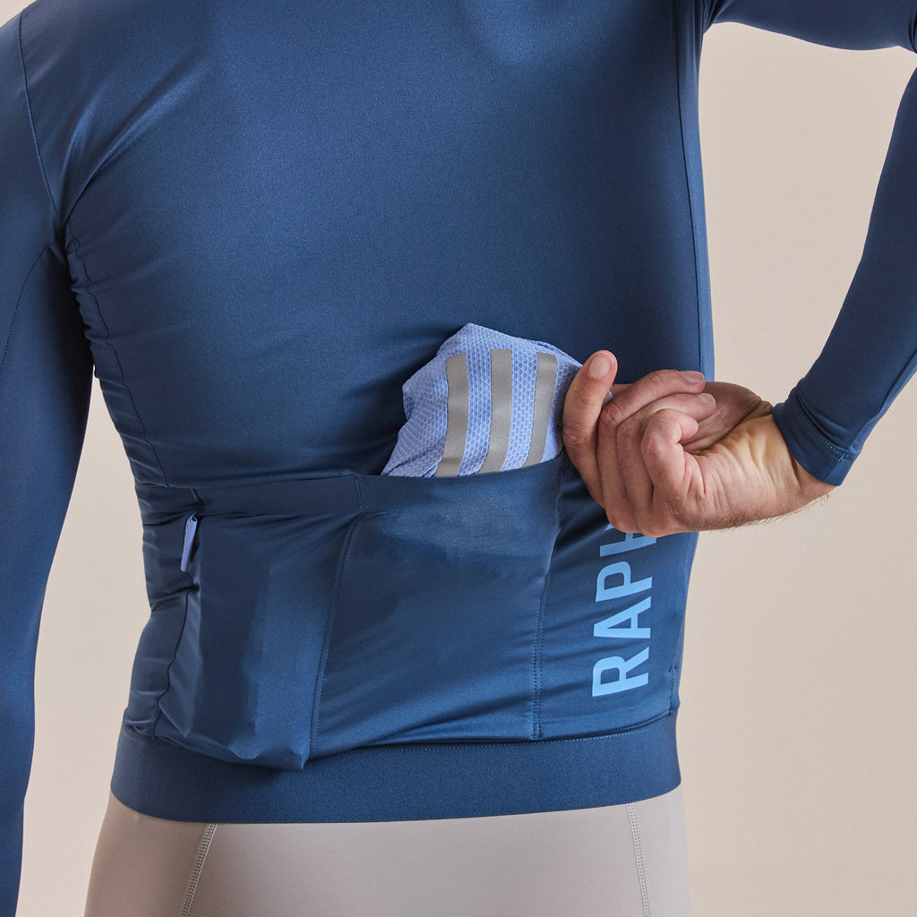 Men's Pro Team Long Sleeve Lightweight Jersey III - Denim Blue/Bluebell