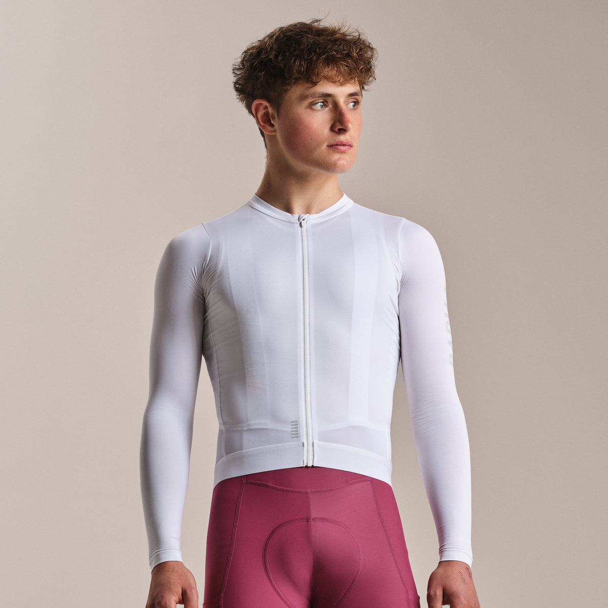 Men's Pro Team Long Sleeve Lightweight Jersey III - White/Silver