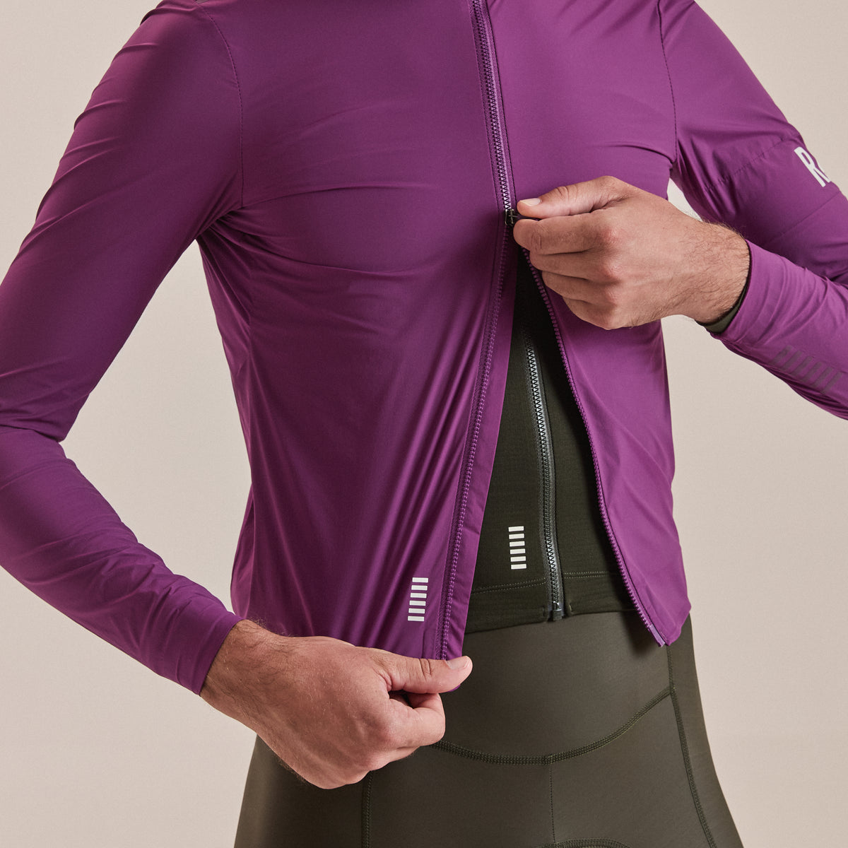 Men's Pro Team Lightweight Wind Jacket II - Deep Magenta/White