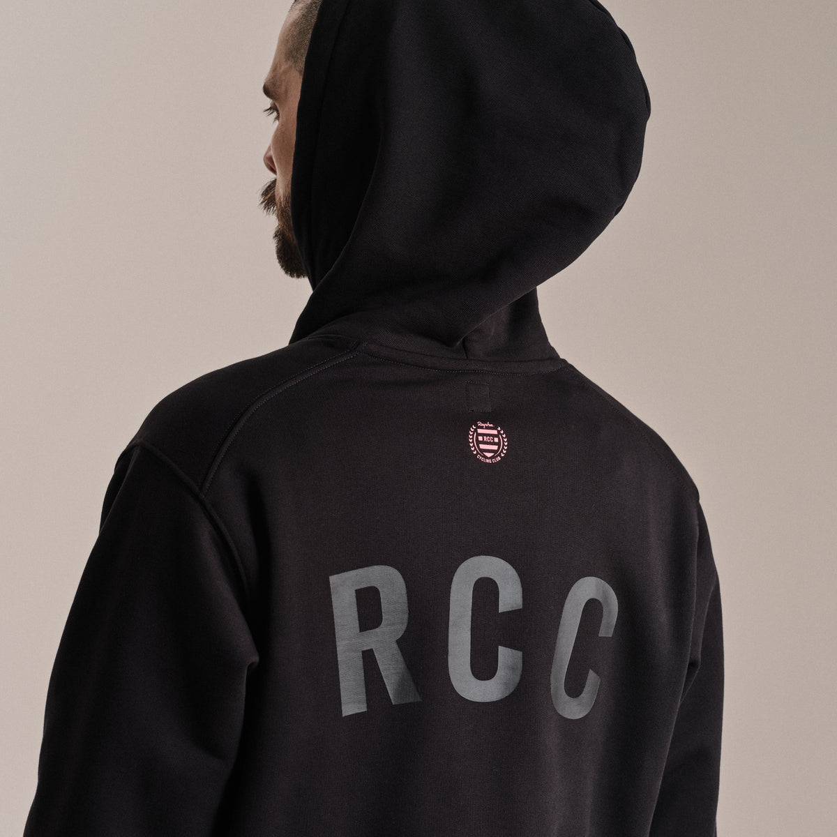 RCC Cotton Hoodie - Black/High-Vis Pink