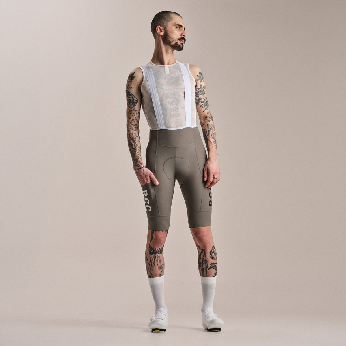 Men's RCC Pro Team Cargo Bib Shorts - Long - Smoke/White