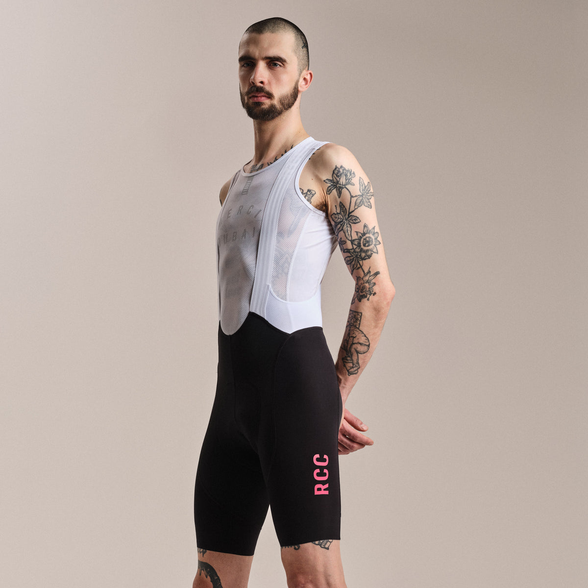 Men's RCC Pro Team Bib Shorts III - Black/High-Vis Pink