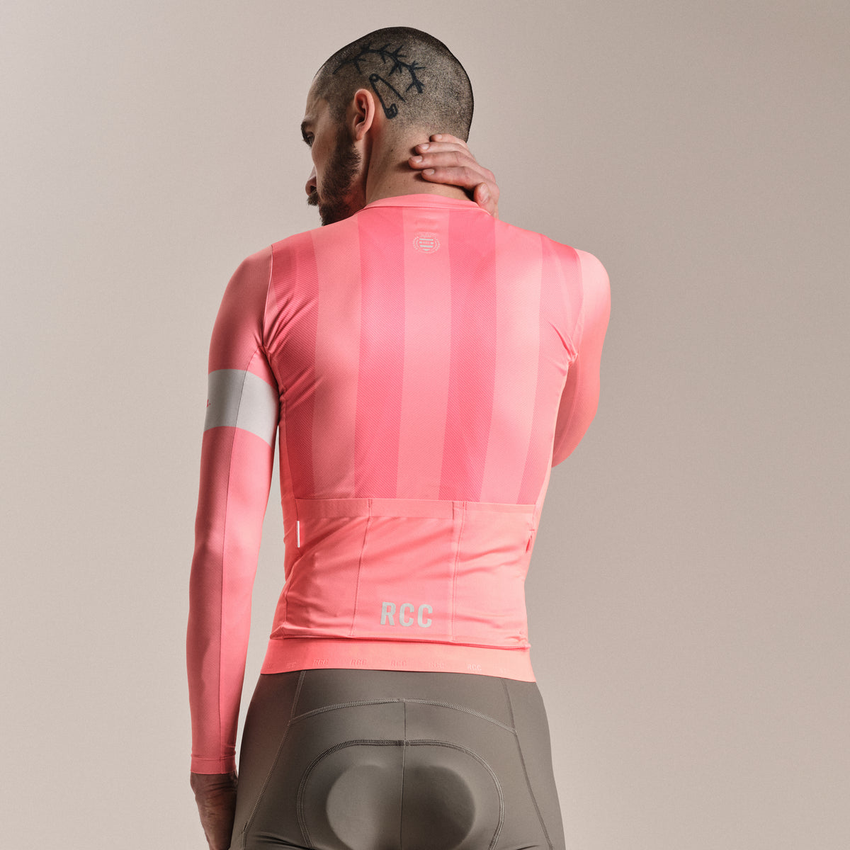 Men's RCC Pro Team Long Sleeve Lightweight Jersey - Light Pink/High-Vis Pink
