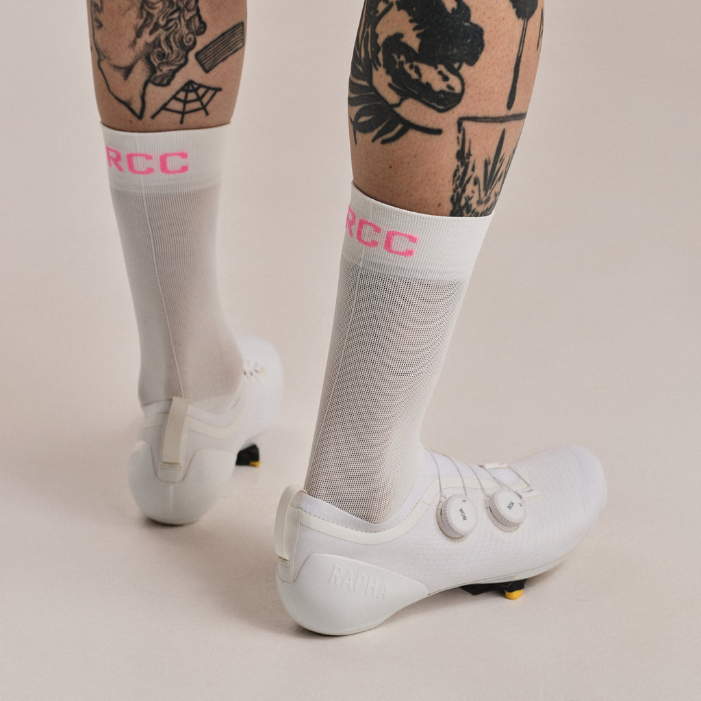 RCC Pro Team Socks - Regular - White/High-Vis Pink