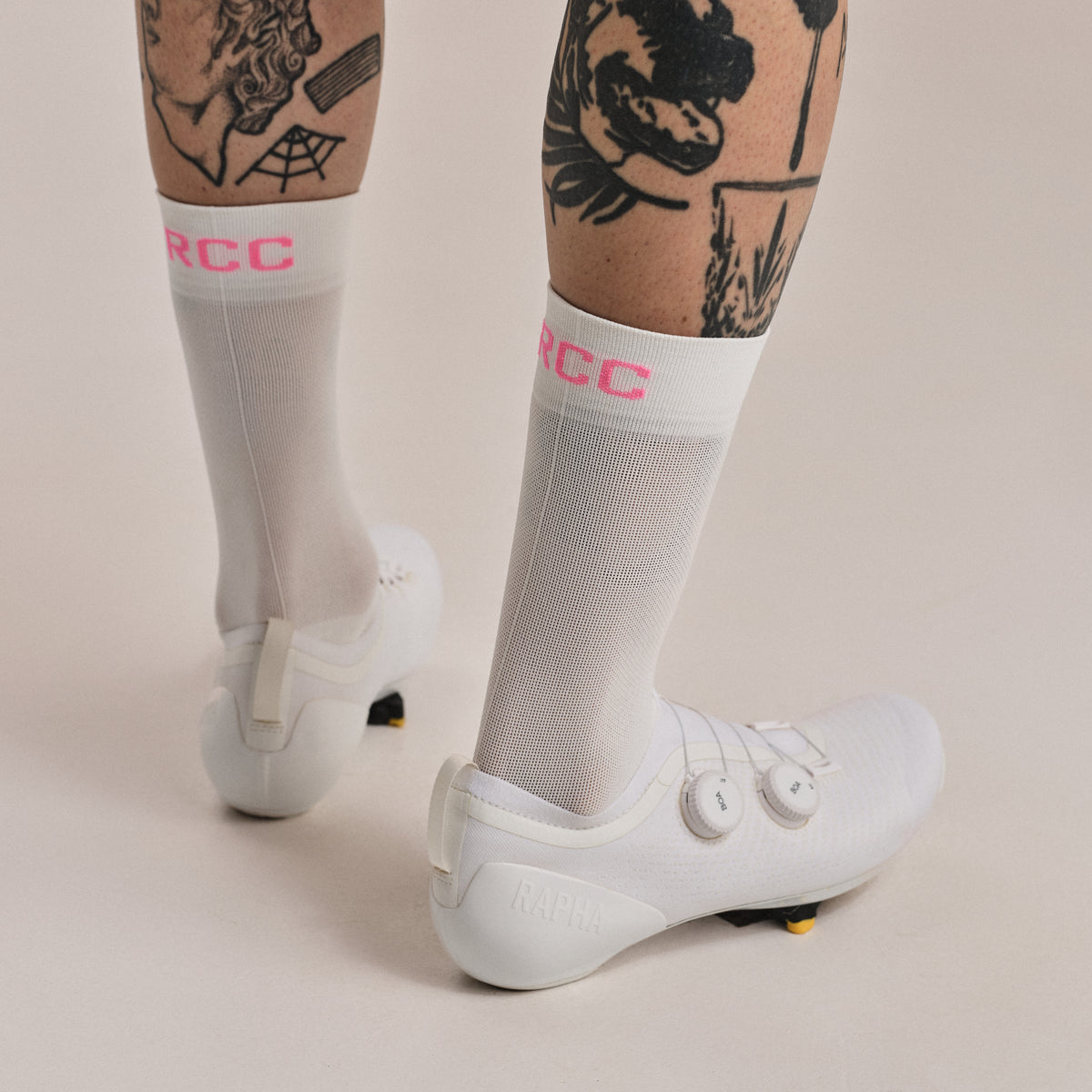 RCC Pro Team Socks - Regular - White/High-Vis Pink