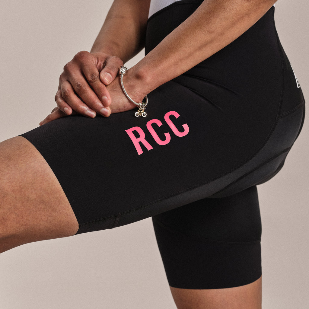 Women's RCC Pro Team Bib Shorts III - Black/High-Vis Pink