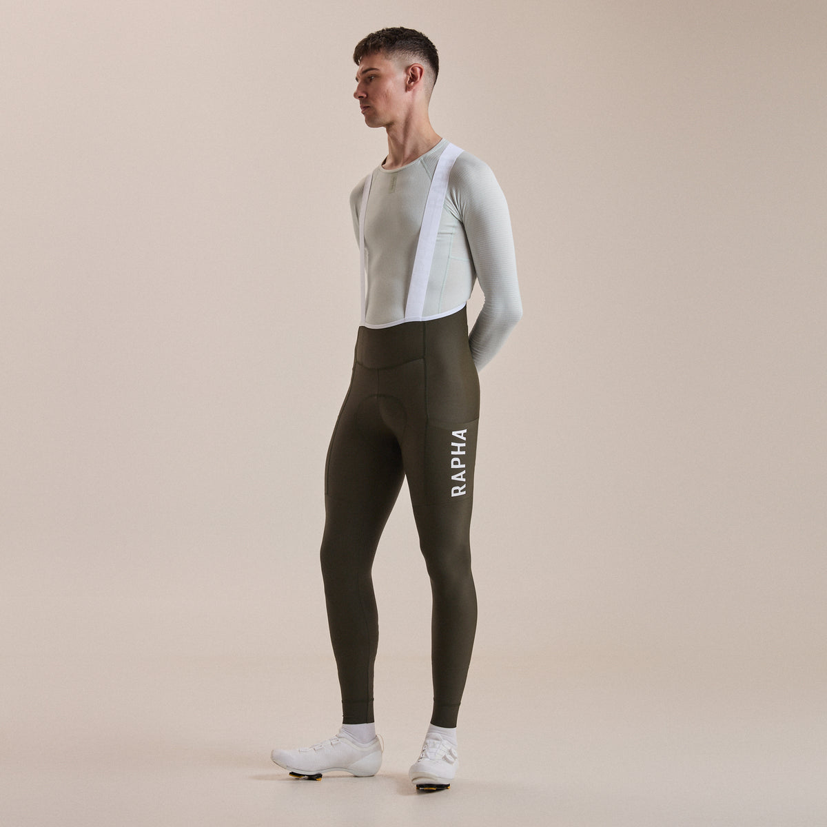 Men's Pro Team Lightweight Cargo Tights - Bottle Green/White