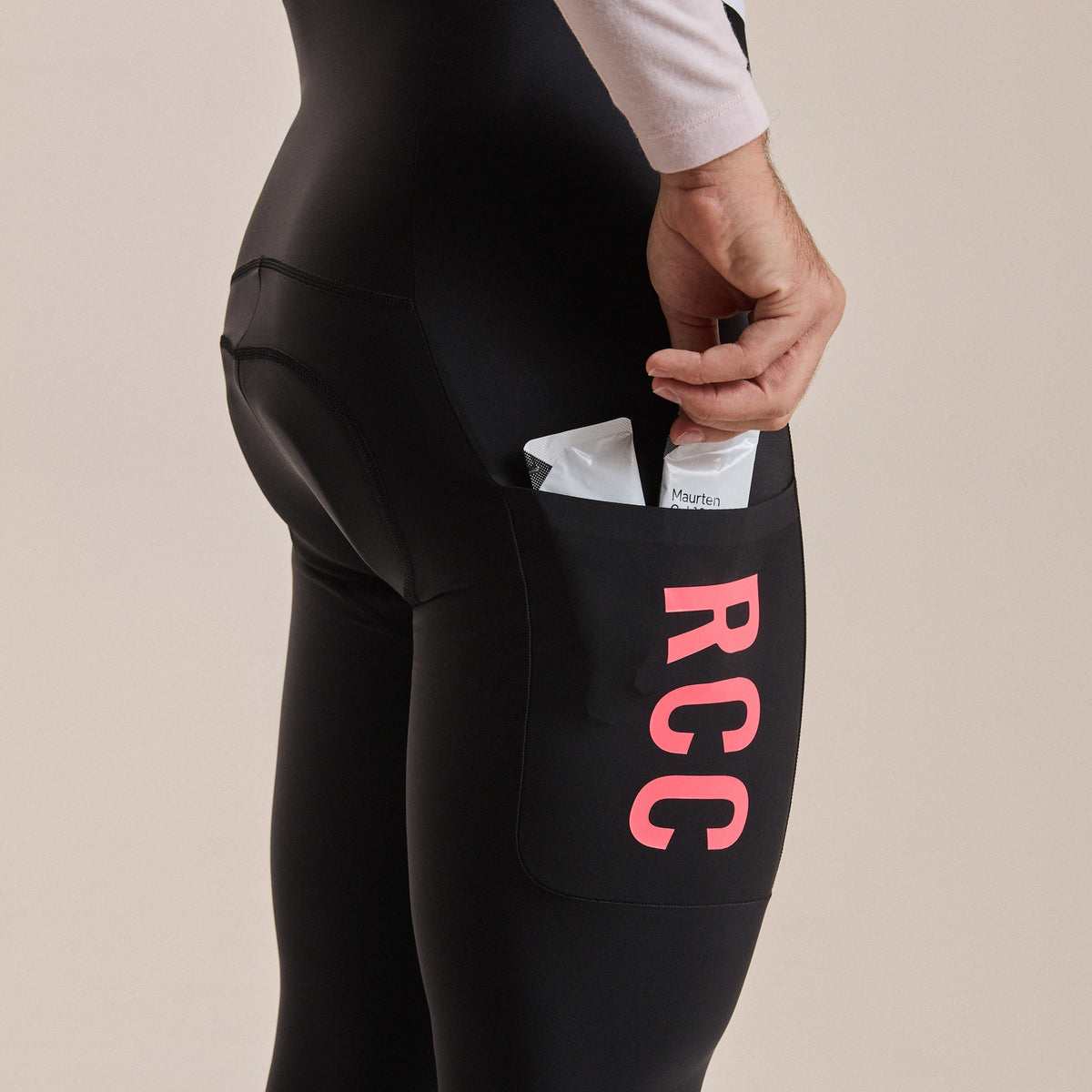 Men's RCC Pro Team Lightweight Cargo Tights - Black/Hi-Vis Pink