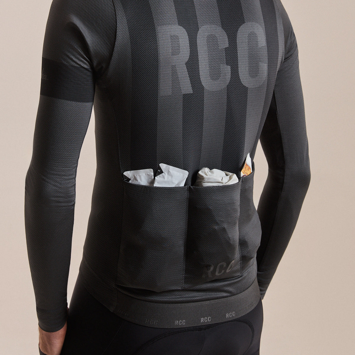 Men's RCC Pro Team Long Sleeve Midweight Jersey - Stealth Black/Black