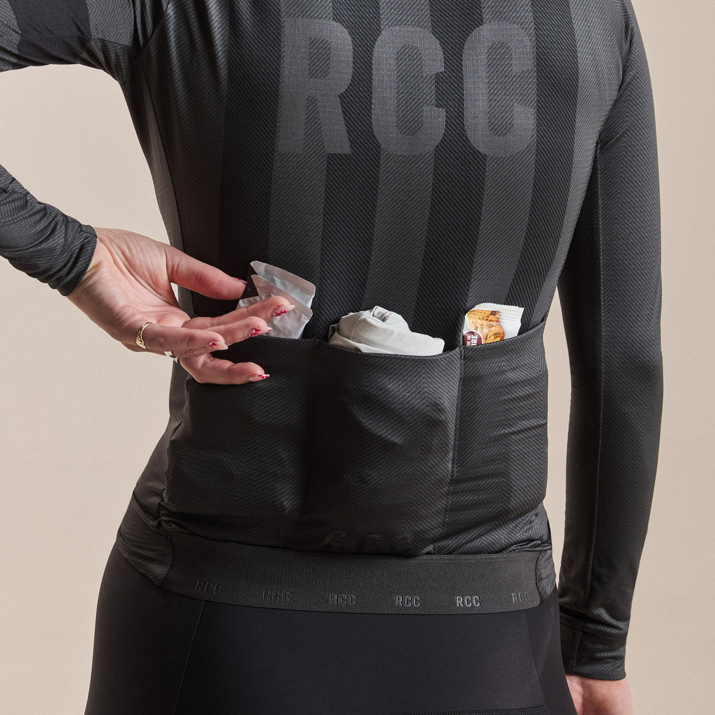 Women's RCC Pro Team Long Sleeve Midweight Jersey - Stealth Black/Black