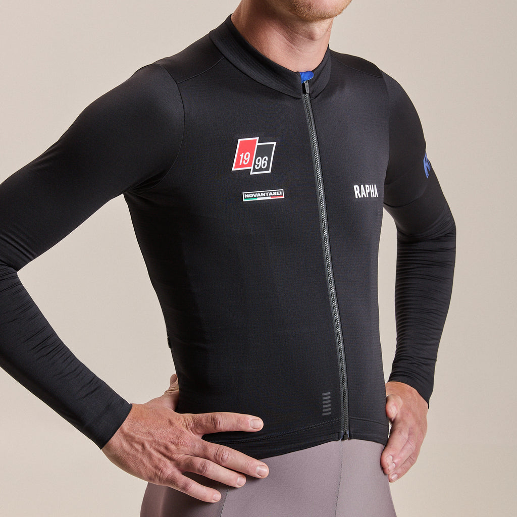 Men's Pro Team LS Midweight Jersey - Novantasei - Black/Blue