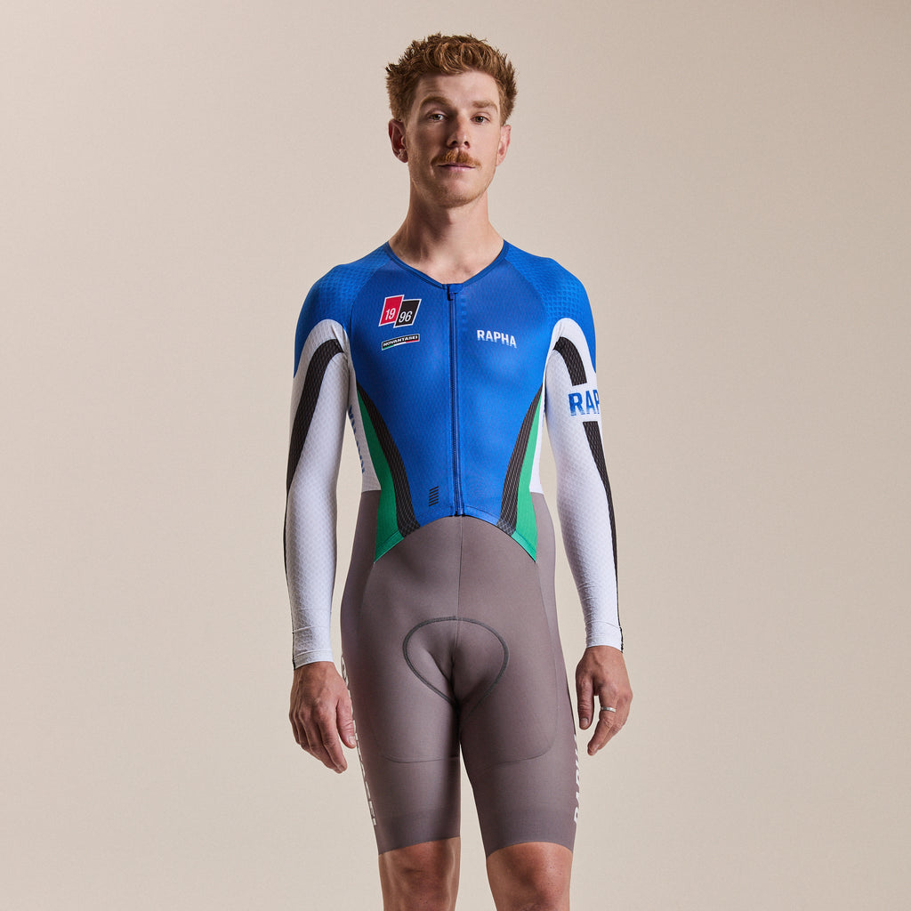 Men's Pro Team LS Roadsuit - Novantasei - Blue/Silver Reflective