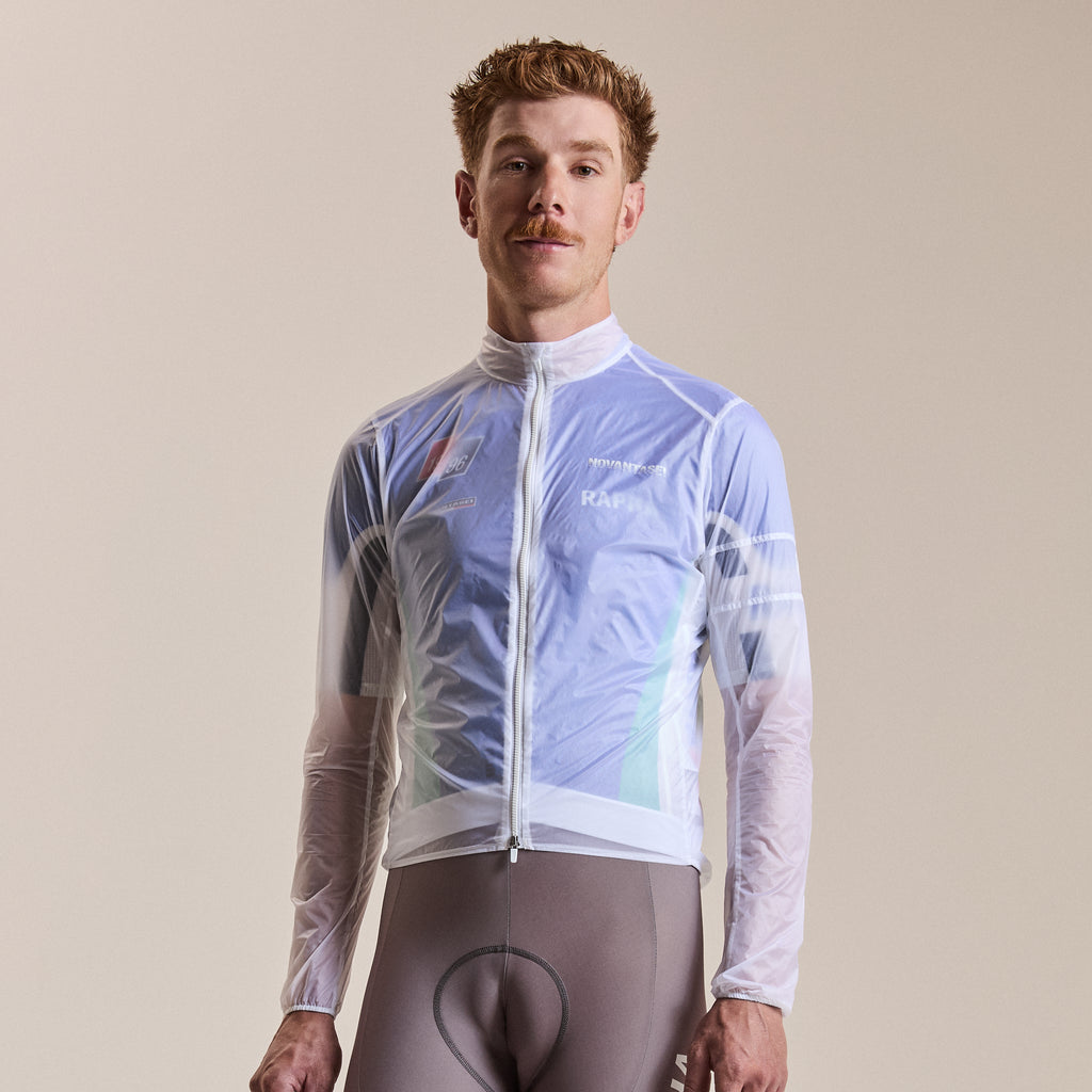 Men's Pro Team Wind Jacket - Novantasei - Transparent/White