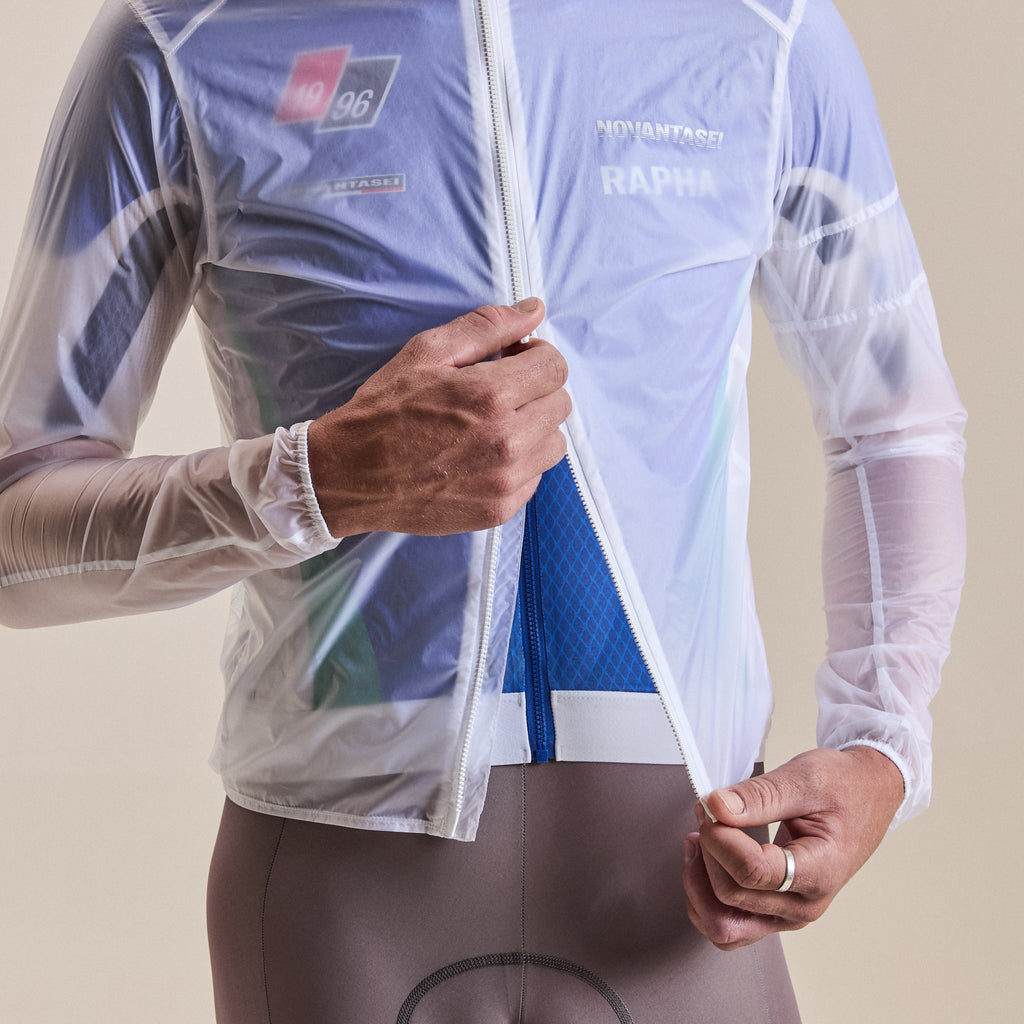 Men's Pro Team Wind Jacket - Novantasei - Transparent/White