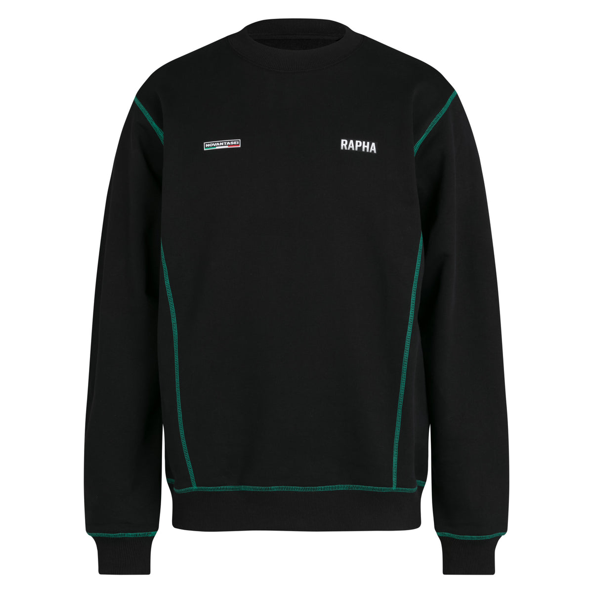 Cotton Sweatshirt - Novantasei - Black/Fresh Green