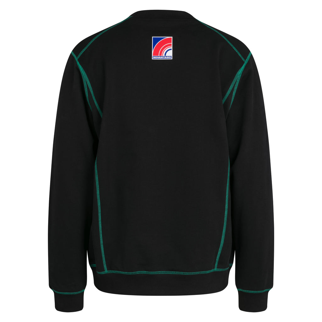 Cotton Sweatshirt - Novantasei - Black/Fresh Green