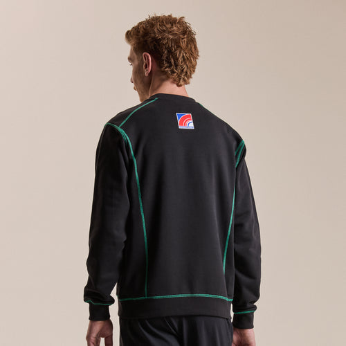 Cotton Sweatshirt - Novantasei - Black/Fresh Green