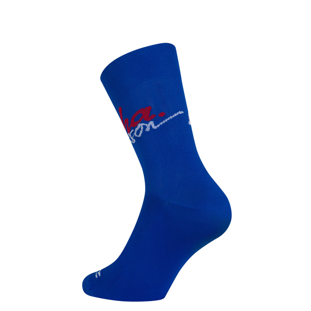 Rapha + David Carson Pro Team Socks - Cobalt/Red Lava
