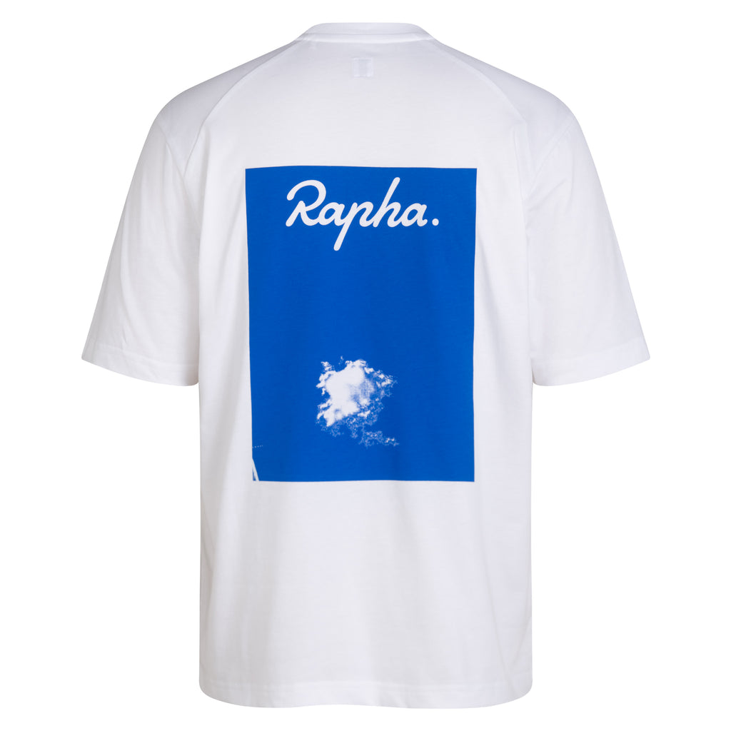 Rapha + David Carson Unisex Cotton T-Shirt - White/Cobalt