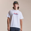 Rapha + David Carson Unisex Cotton T-Shirt - White/Cobalt