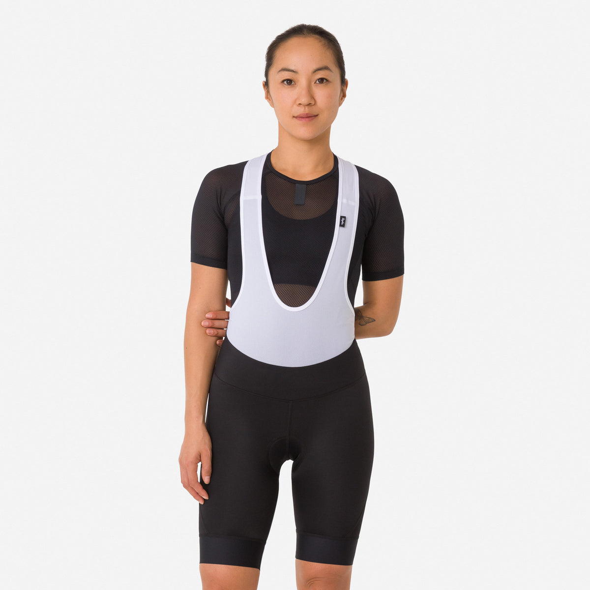 Women's Detachable Bib Shorts - Black/White