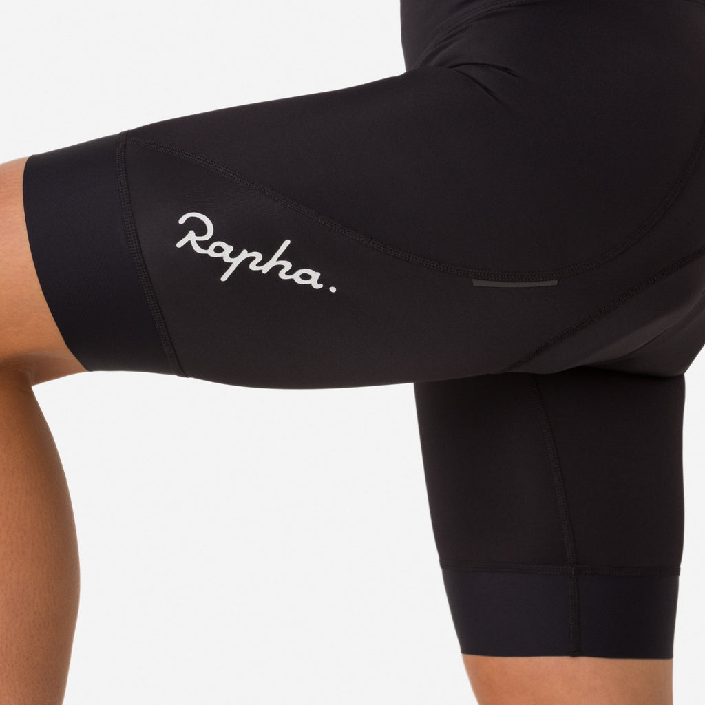 Women's Detachable Bib Shorts - Black/White
