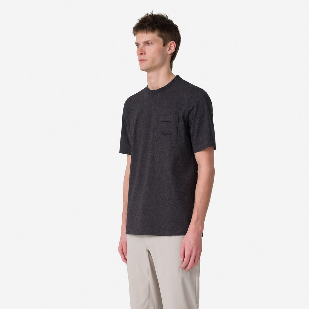 Men's Logo Pocket T-Shirt - Charcoal Marl/Black