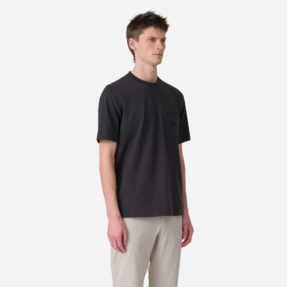 Men's Logo Pocket T-Shirt - Charcoal Marl/Black