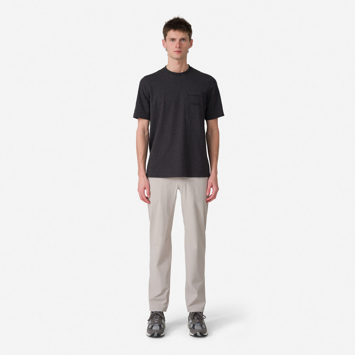 Men's Logo Pocket T-Shirt - Charcoal Marl/Black