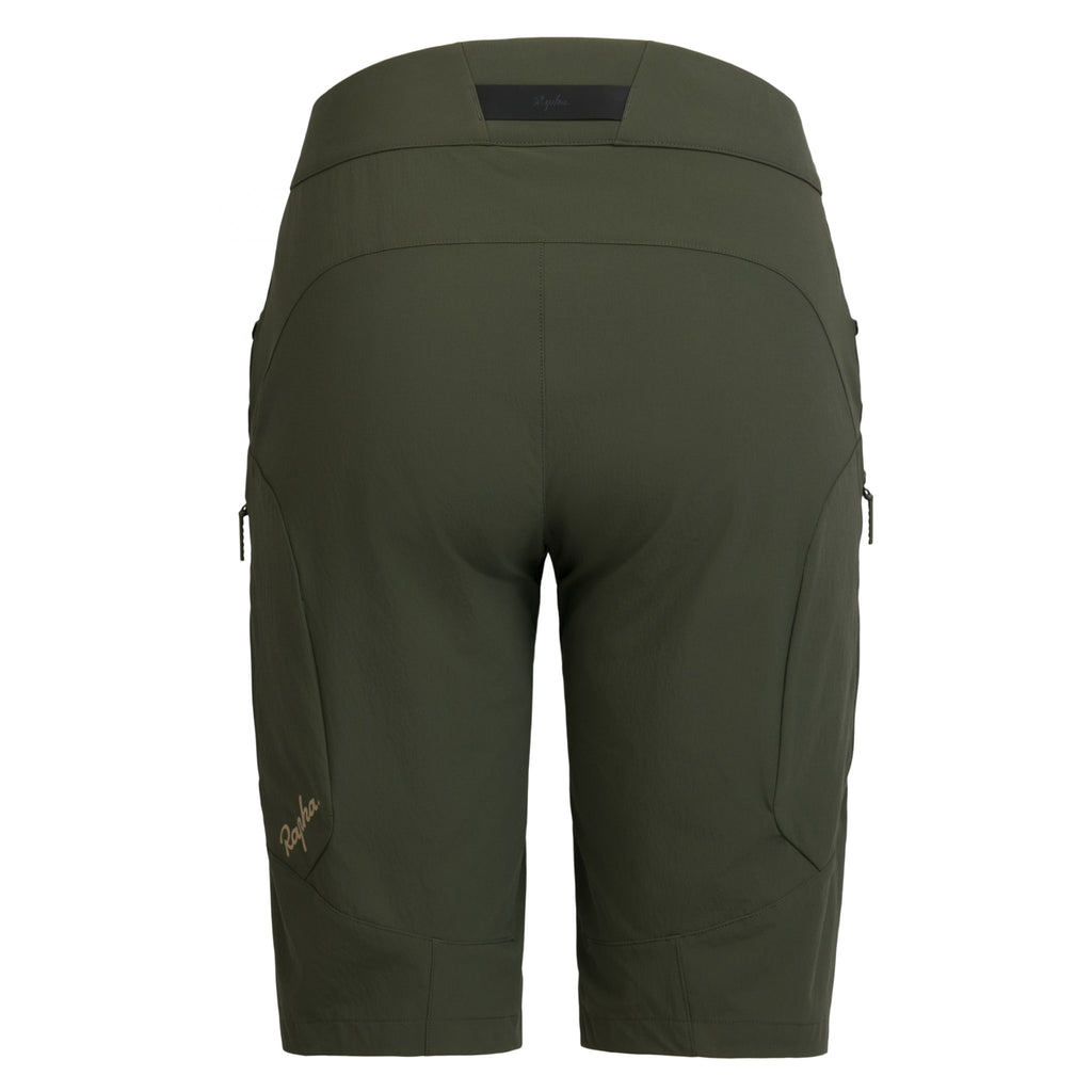 Women's Trail Cargo Shorts - Dark Green/Tan