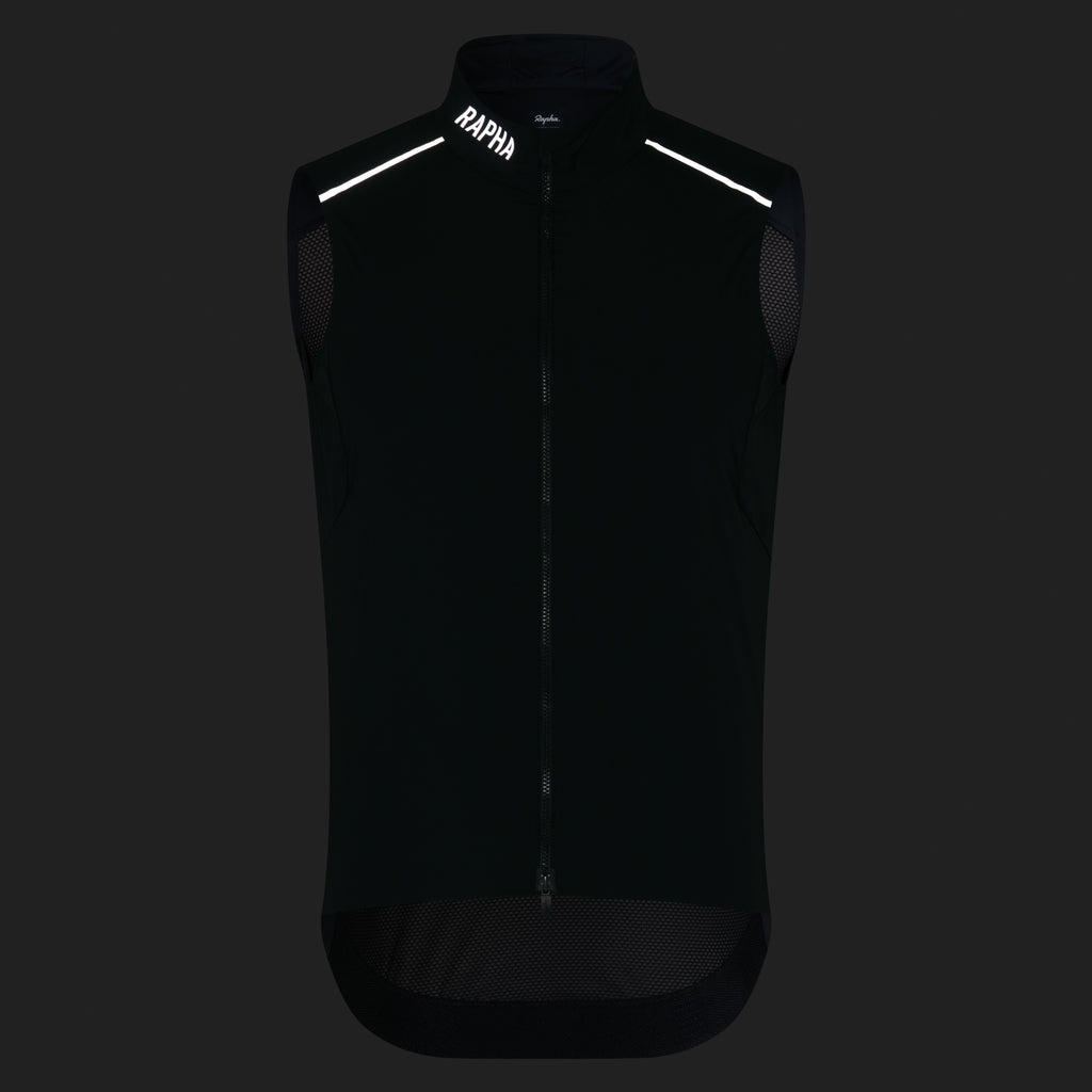 Men's Pro Team Gilet II - Black/Silver Reflective