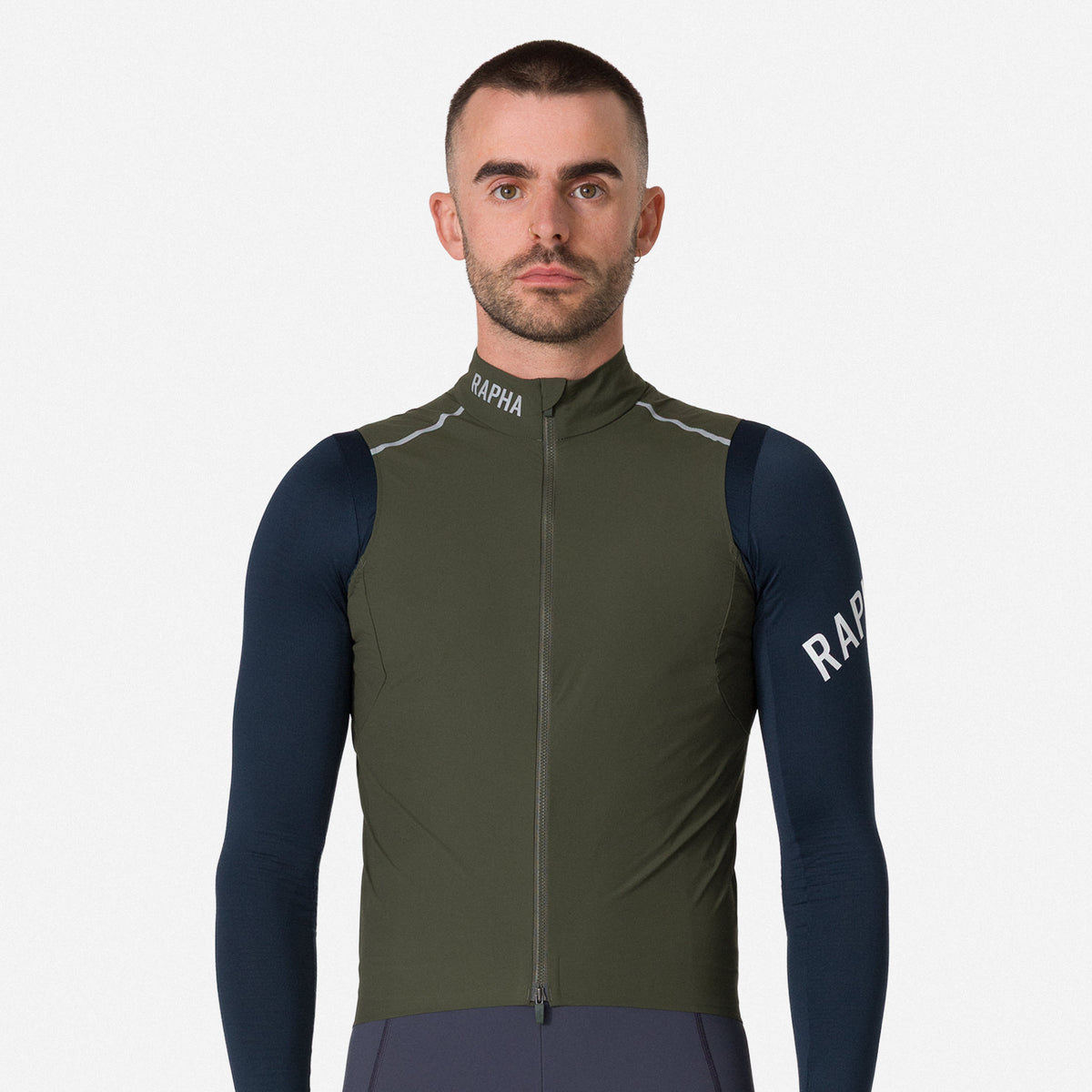 Men's Pro Team Gilet II - Dark Green/Silver Reflective