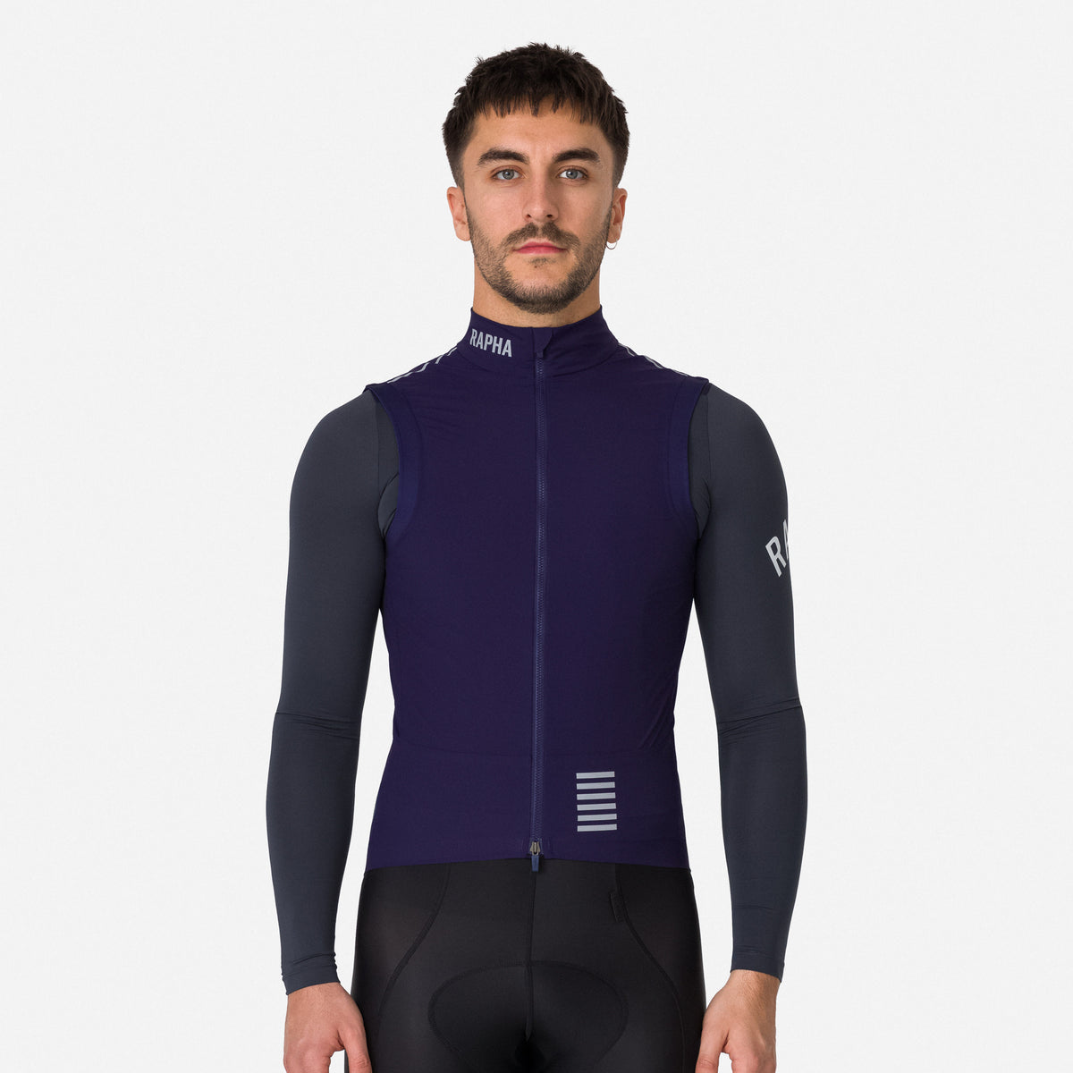 Men's Pro Team Lightweight Gilet - Navy Purple/Silver Reflective