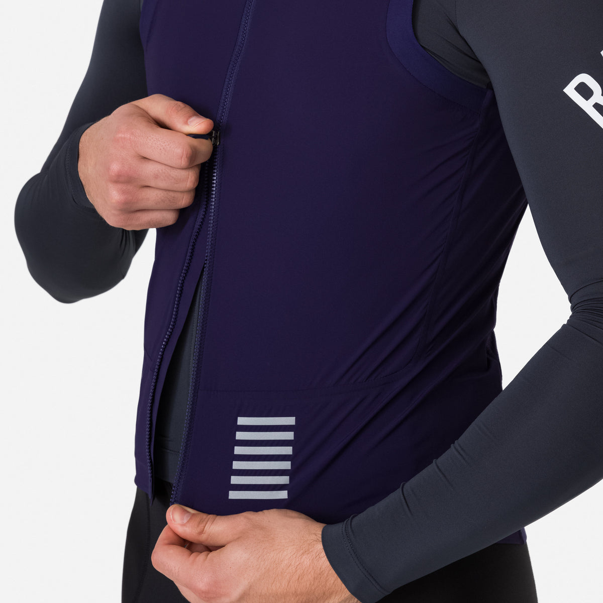 Men's Pro Team Lightweight Gilet - Navy Purple/Silver Reflective