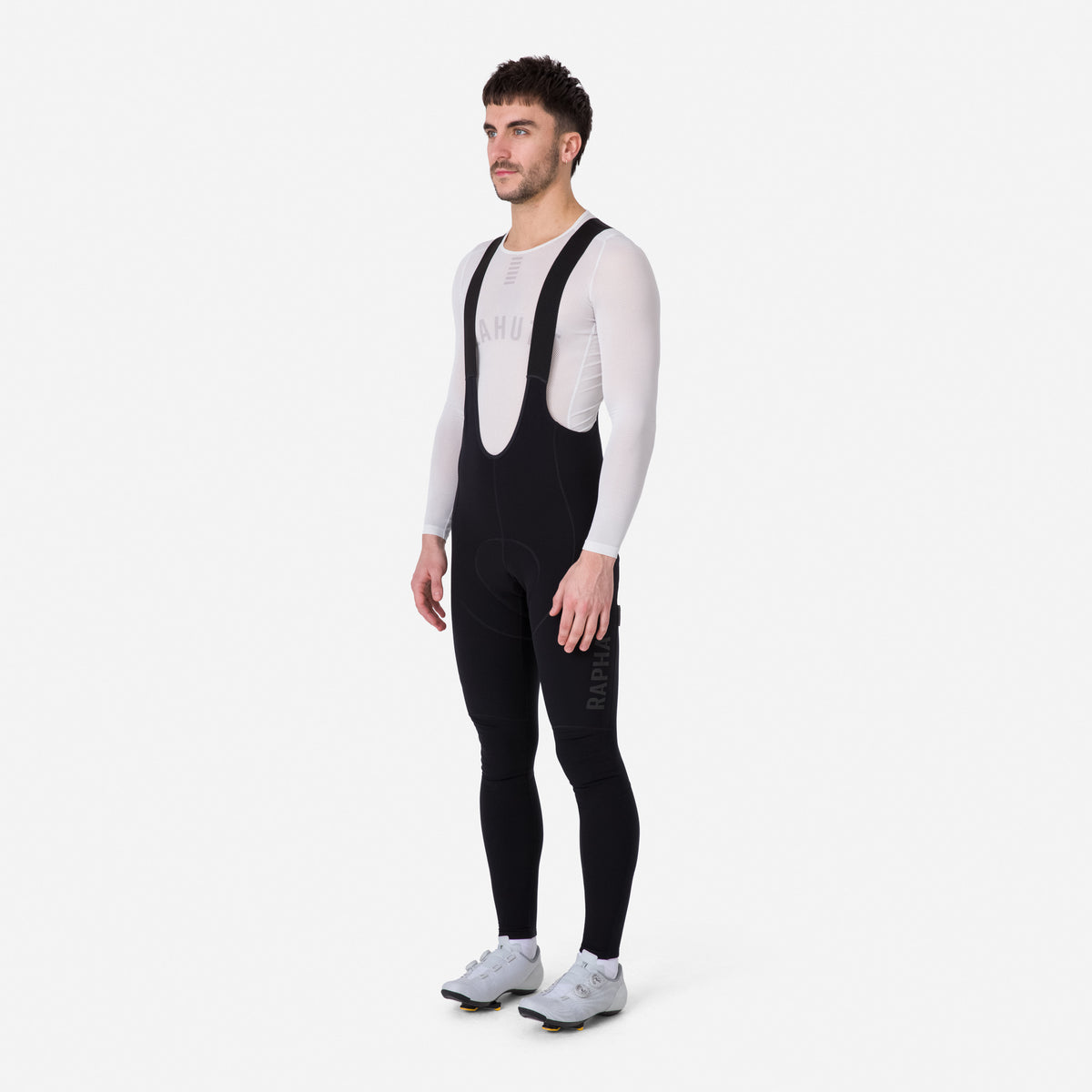 Men's Pro Team Winter Tights with Pad II - Black/Black