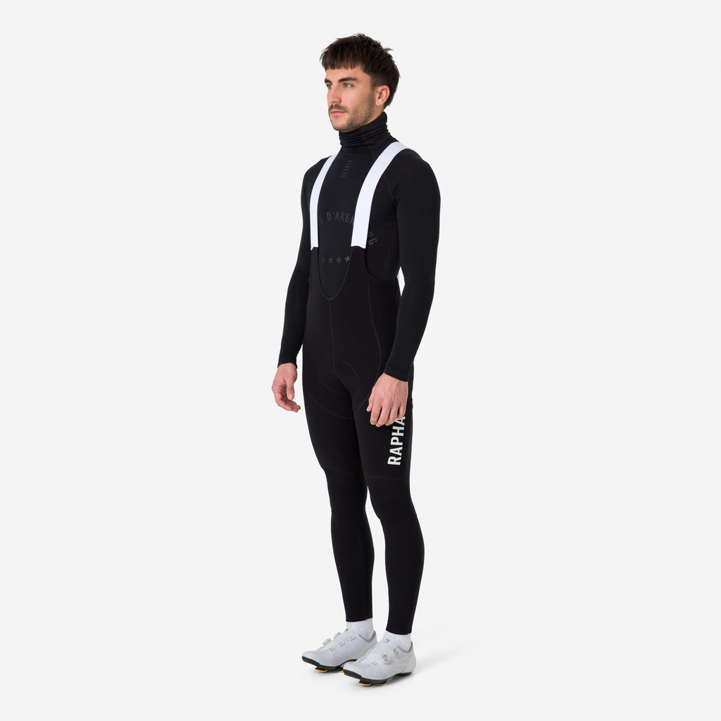 Men's Pro Team Winter Tights with Pad II - Black/White