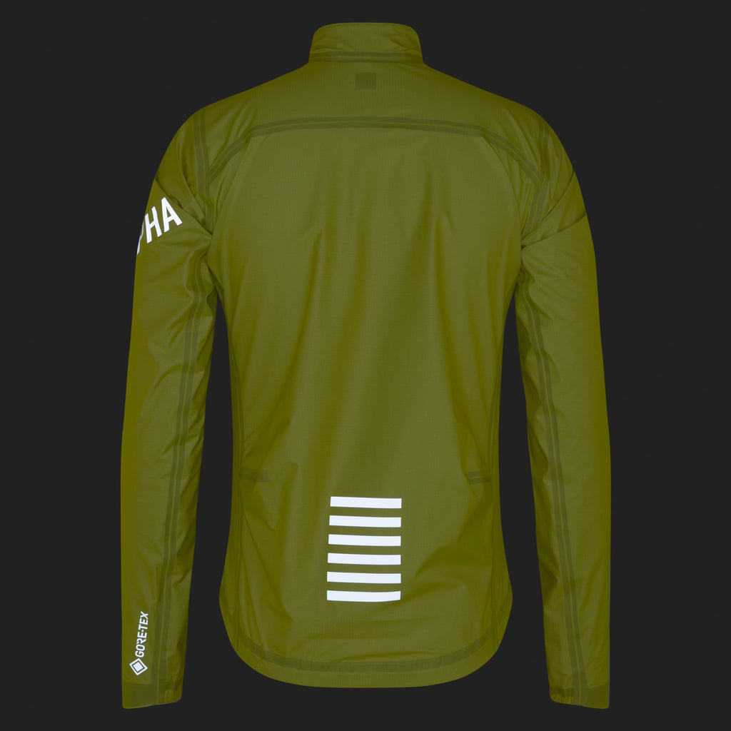 Men's Pro Team Gore-Tex Lightweight Rain Jacket - Chartreuse/White