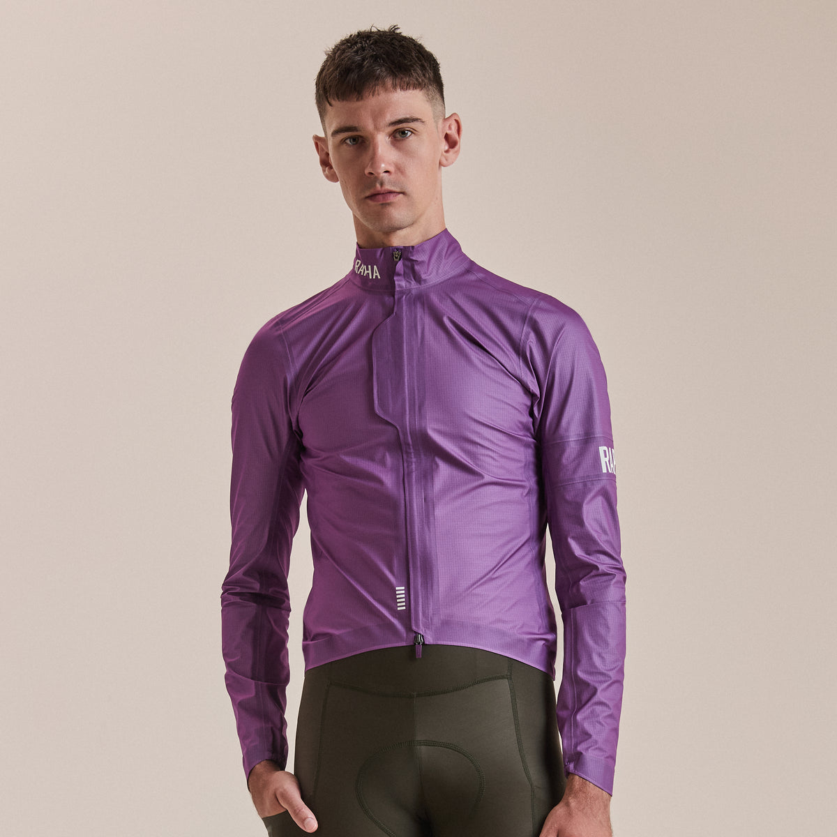 Men's Pro Team Gore-Tex LW Rain Jacket II - Deep Magenta/White