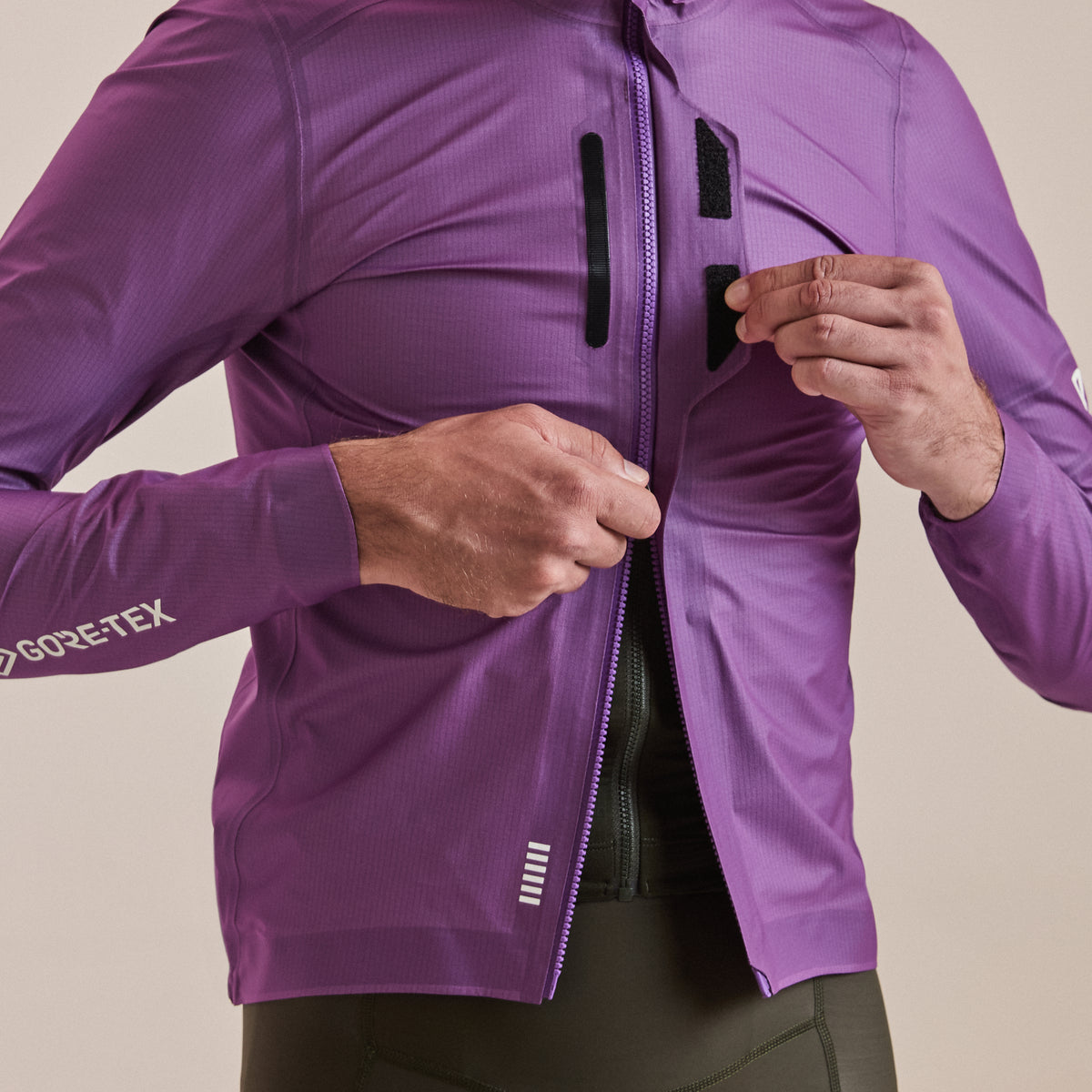 Men's Pro Team Gore-Tex LW Rain Jacket II - Deep Magenta/White