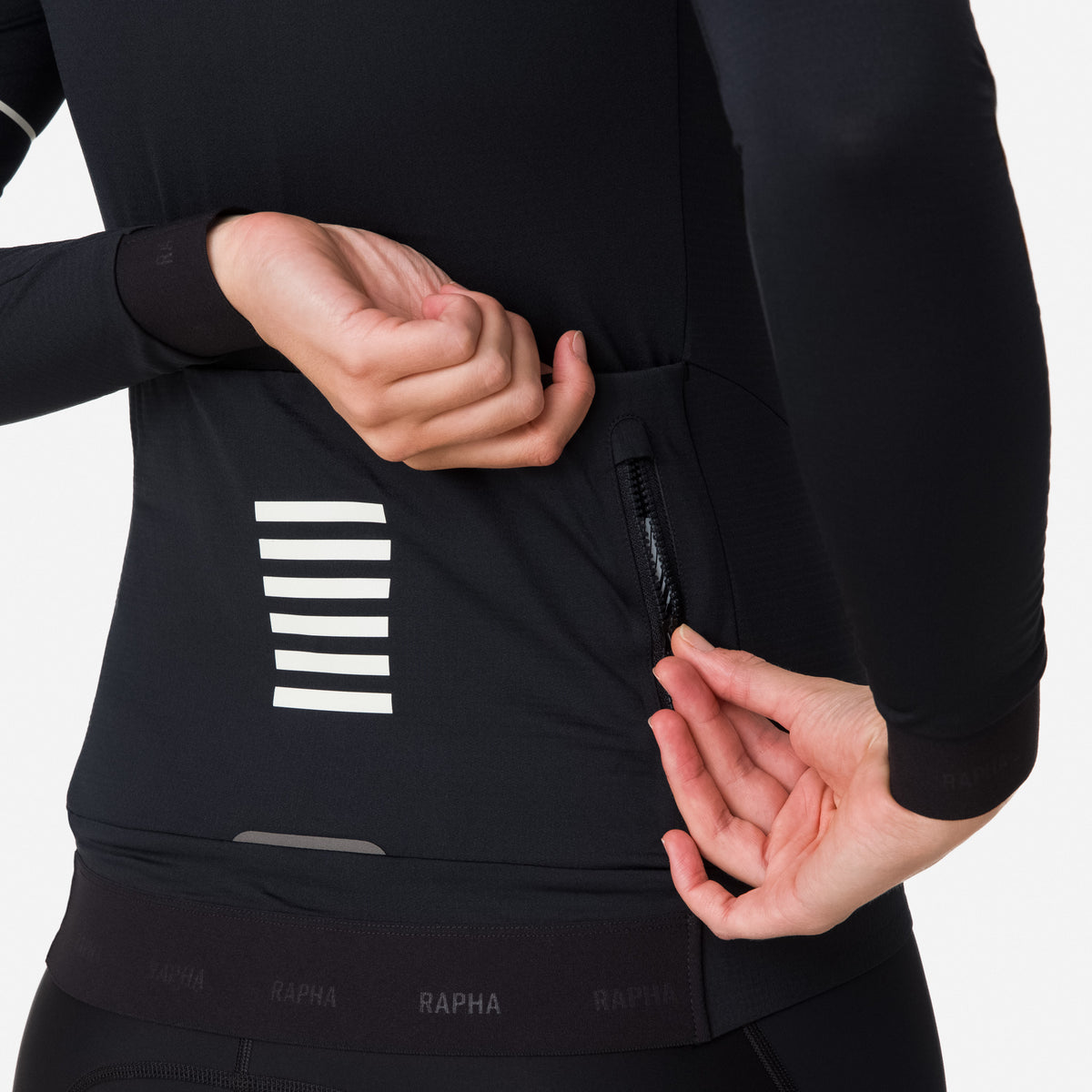 Women's Pro Team Long Sleeve Thermal Jersey - Black/White
