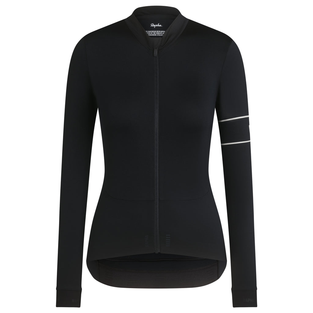 Women's Pro Team Long Sleeve Thermal Jersey - Black/White