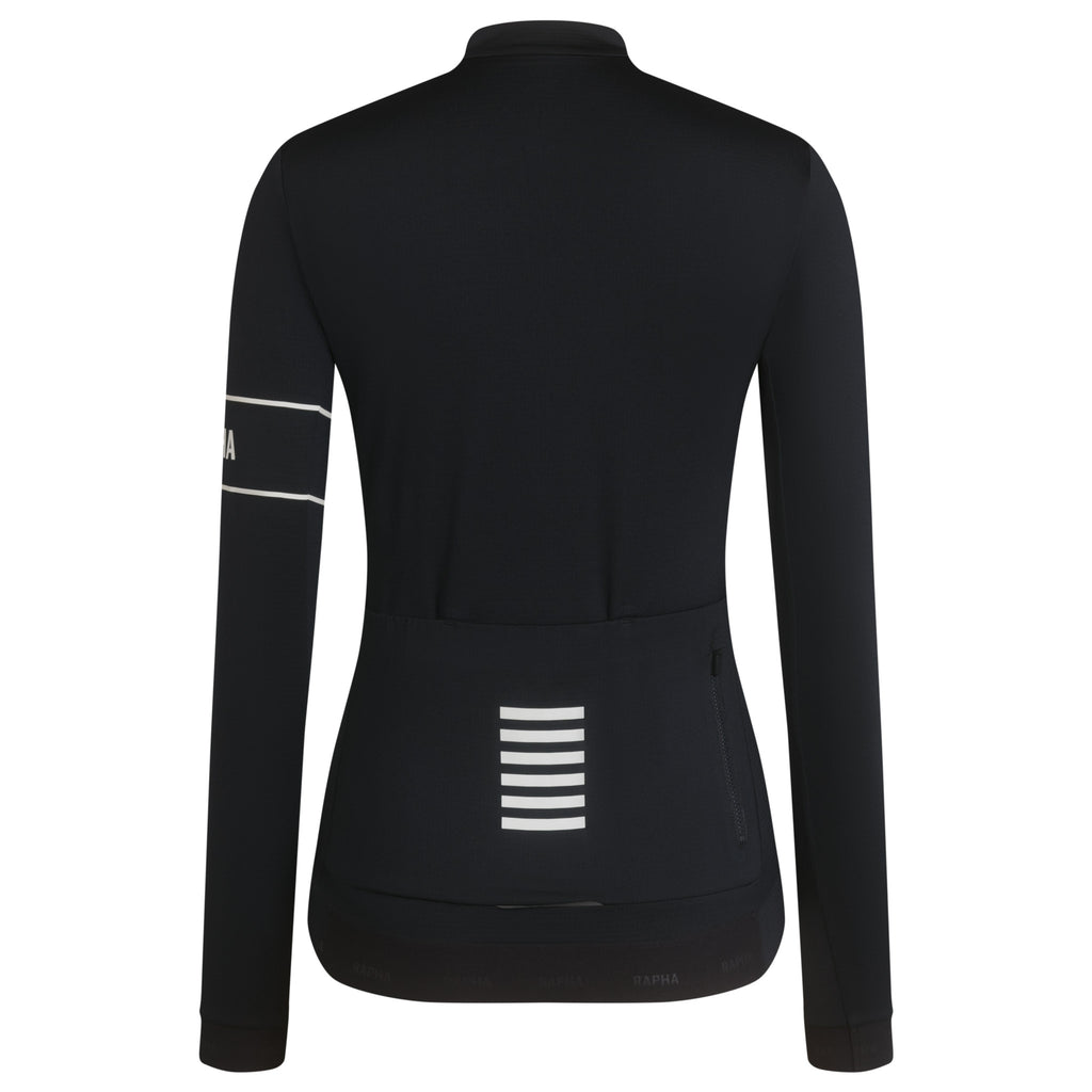 Women's Pro Team Long Sleeve Thermal Jersey - Black/White